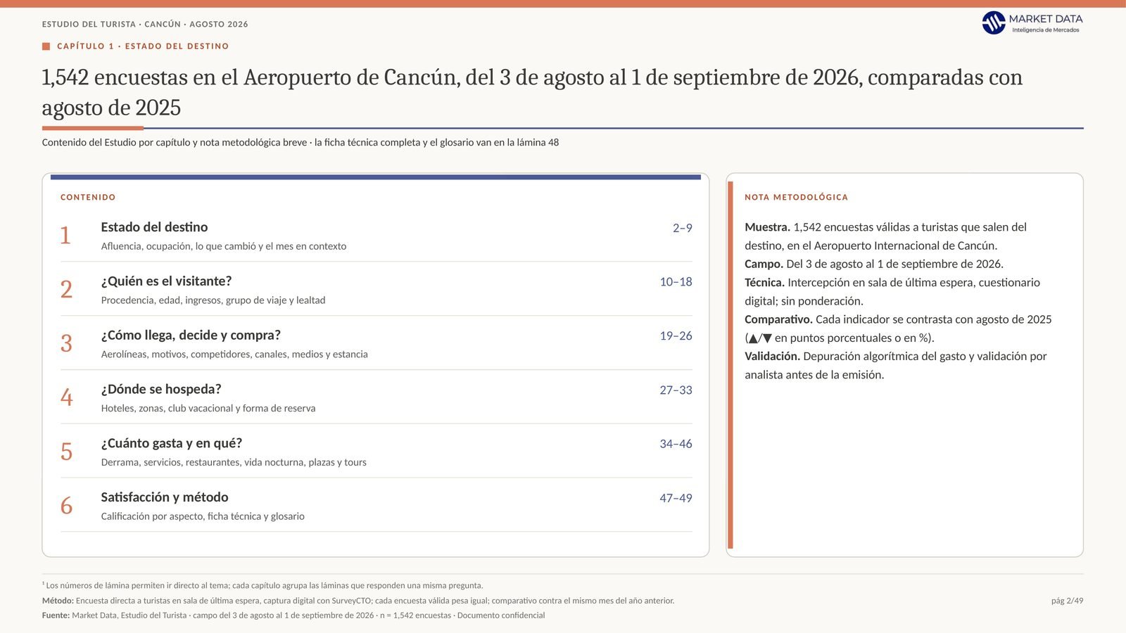 Estudio del Turista, lámina de gasto